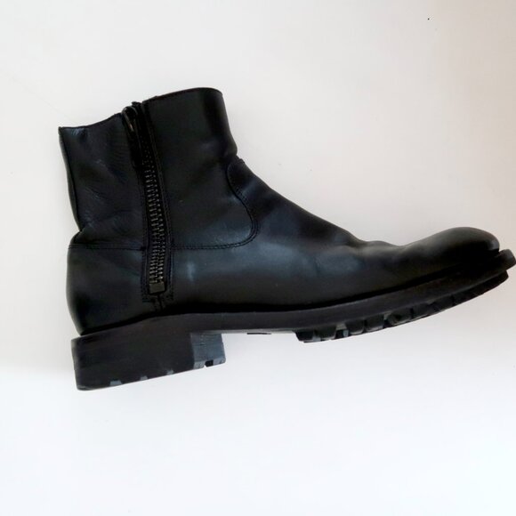 Frye James Lug Zip Boots Men’s 8D Black Leather Ankle Boots main image 4
